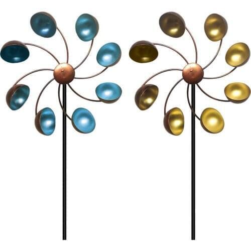 Outdoor Courtyard Art Windmill Decoration Garden Wrought Iron Rotating Windmill Metal Wind Spinner Garden Yard Lawn Art Decor