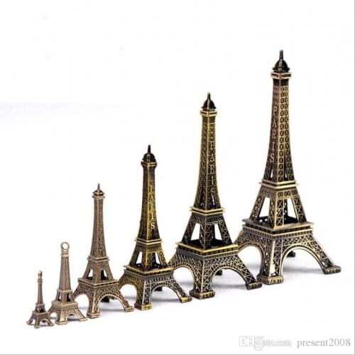 Vintage Design Paris Tower Metallic Model Bronze Color home Craft for Wedding Gift Shooting Prop Home Decoration Supplies pinata