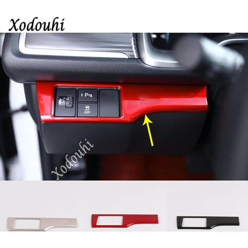 Car Inner Sticker Cover Front Head Headlight Light Switch Inner Trim Frame Lamp 1pcs For Honda Civic 10th Sedan 2019 2020 2021
