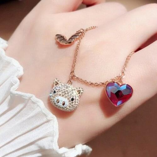 2019 Black Snow Piggy Pig Fine 1:1 Swa Bracelets With Charms For Women Jewelry