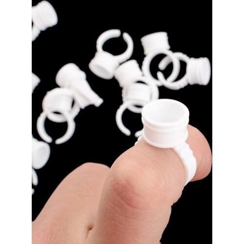 10/100pcs/Set Adhesive Eyelash Pallet Holder Set Disposable Glue Holder Ring Pallet for Eyelash Extension Tattoo Pigment