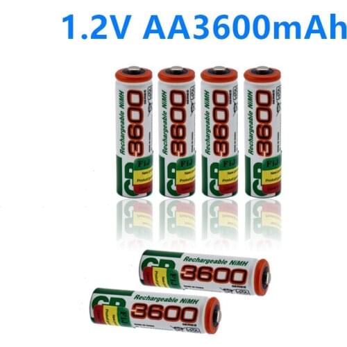 100% Original 1.2V AA battery 3600mAh NI MH Pre-Charged Batteries Ni-MH Rechargeable AA3600 Battery For Toys Camera Microphone
