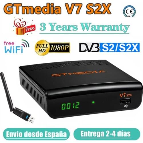 1080P GTmedia V7 S2x DVB-s2/S2X Satellite Receiver with USB Wifi free FTA Digital receptor upgrade gtmedia V7s hd Gtmedia V7s2x