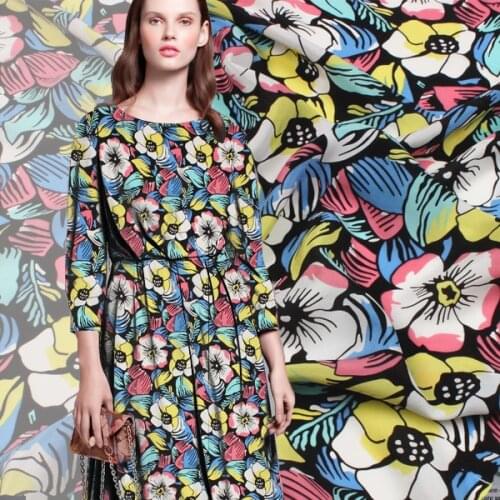 140cm silk crepe de chine fabric summer flower dress crepe de chine silk fabric Chinese silk fabric wholesale silk cloth