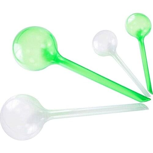 4Pcs Plant Automatic Watering Plastic Bulbs Set Self-Watering Globes Stakes(Transparent+Green,2 Large+2 Small)