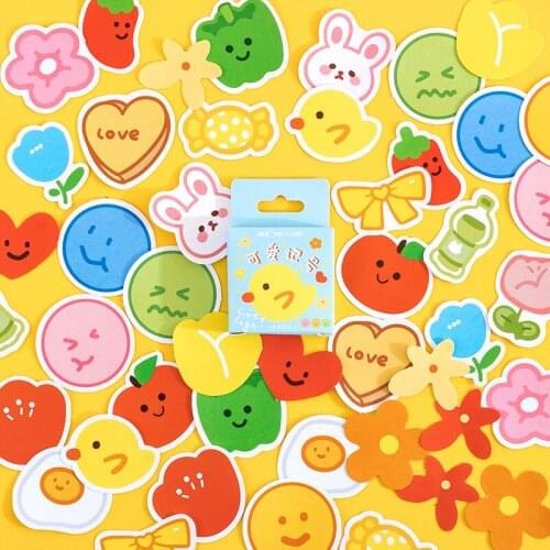 46 pcs/box Cartoon sign Decorative Stickers diy Kawaii Stick Label Diary notebook Stationery Album Journal animal Sticker