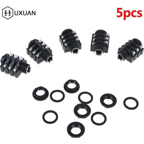 5PCS 6.5mm Stereo Audio Microphone Female Socket/Jack Connector 6P/6PIN