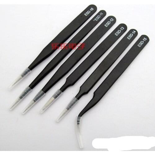 5PCS BGA ESD Antistatic Tweezers ESD-11 ESD-12 ESD-13 ESD-14 ESD-15 Free Shipping