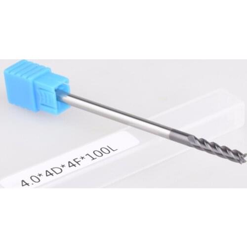5Pcs HRC45 d4*20*D4*100L Four Flutes Micro Solid Carbide Face End Mill CNC Milling Cutter Bits For Steel Milling