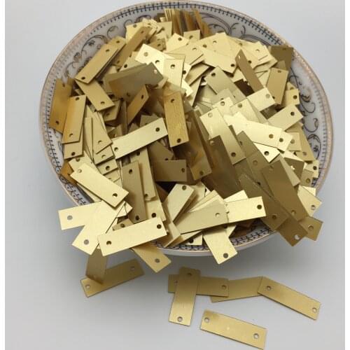 50g 6*19mm Rectangle Sequins Flat Paillettes 2 Side Holes Shoes Bags Garment Accessory Wedding Crafts DIY Flakes Dull Gold