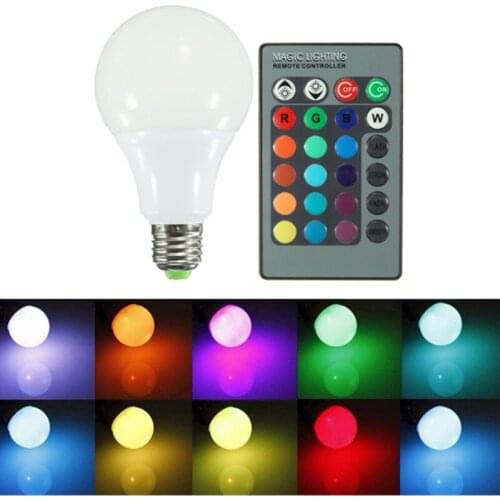 AC85-265V LED Bulb Lamps E27 RGB 16 Color Changing LED Globe Light Lamp Bulb With 24 Keys Remote Control Dropshipping