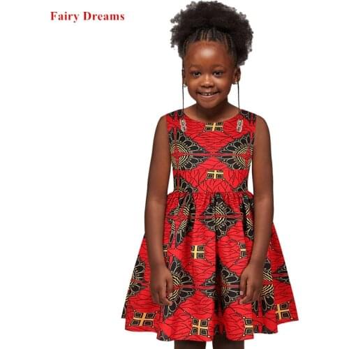 African Dress Girl Printted Vestidos Verano Mujer Ankara 2020 Summer Kids Cute Sundress Ropa Dama African Clothing Ball Gown