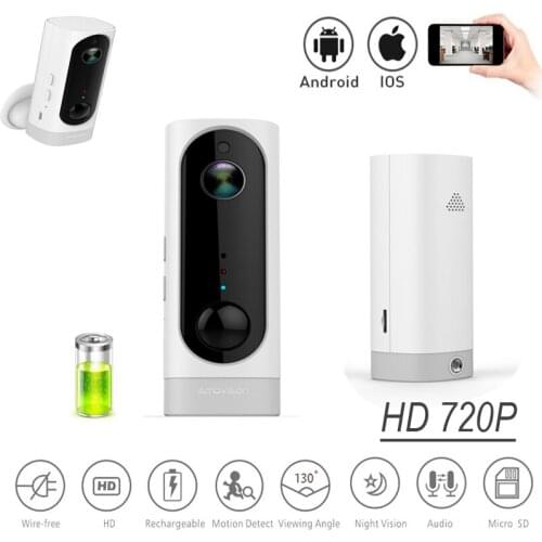 HD 720P battery wireless IP camera wire-free rechargeable battery camera two way audio p2p IR10m h.264 indoor security camera