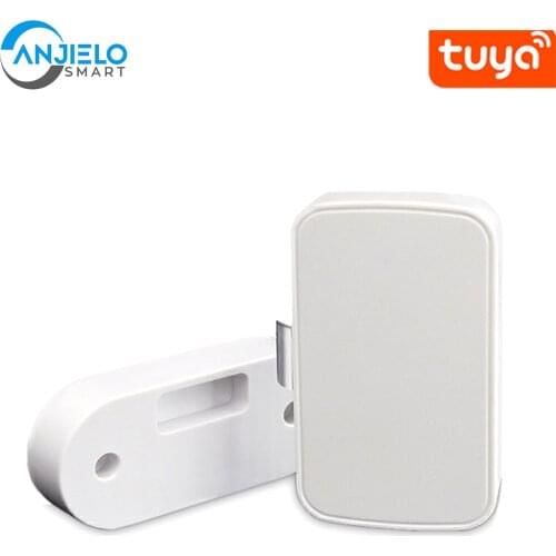 Anjielosmart Tuya Wireless Smart Drawer Security Lock, No Drill Keyless Invisible Child Safety Cabinet Locks for Home Office