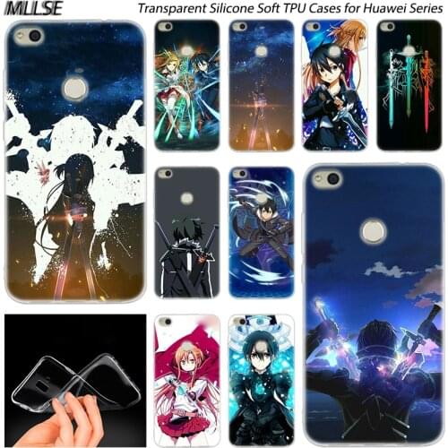 Sword Art Online SAO Anime Manga Silicone Case for Huawei NOVA 3 3i 4 Honor 7A Pro 7S 6X 7X 8X 8 9 10 Lite Play View 20 Cover