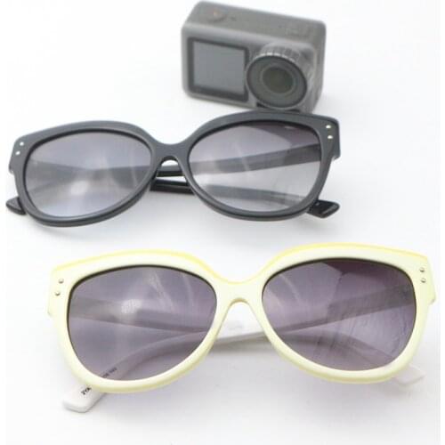Black Womens Sunglasses With Rivet Decoration Gradient Gray Mens High-Quality Glasses Fashion Anti-UV 400 Beige Glasses