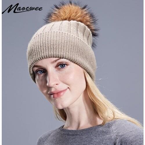 Women PomPon Beanie Cap Autumn Winter Knitted Skullcap Adult Casual Hats Unisex Solid Color Keep Warm Elastic Hats High Quality