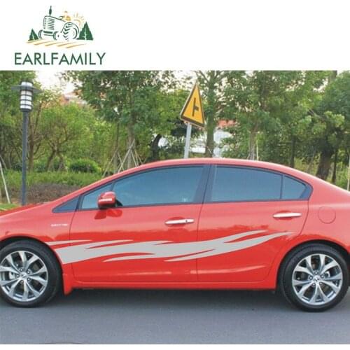 EARLFAMILY 200cm x 20.9cm 2x Car Auto Vinyl Sticker Motor Racing Stripes Graphics Car Accessories Door Vinyl Decals Car Stickers