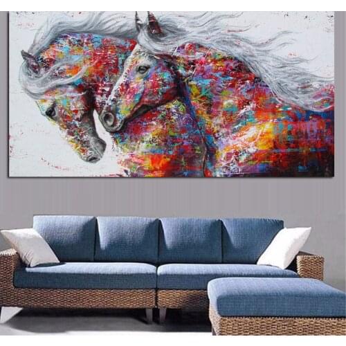 Canvas Art Horse Paintings Wild Animals prints poster for living room bedroom home decoration