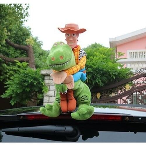 Toy Story Sherif Woody Buzz Lightyear Rex Dinosaur Car Dolls Plush Toys Outside Hang Toy Cute Auto Accessories Car Decoration