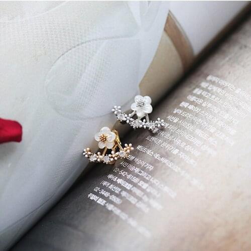 Exquisite Romantic Small Flower Earrings For Women Fashion Jewelry 925 Silver Earring Girl Engagement Accessories Gift KOFSAC