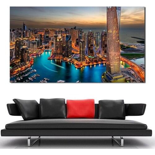 JQHYART High-Rise Buildings Oil Painting Canvas Art Home Decor Wall Pictures For Living Room Modern No Frame Picture