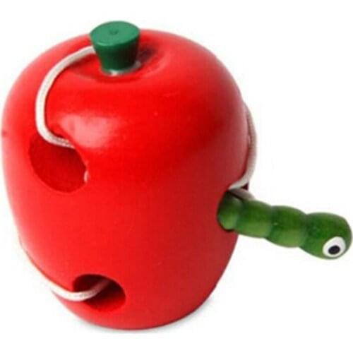 Classic Toys For Children Wooden Educational Toys Funny Toy Worm Eat Fruit Apple Pear Baby Toy Gift Early Learning Puzzles