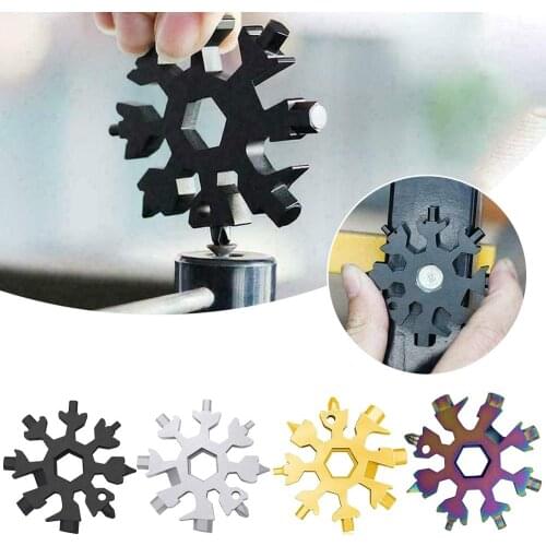 Wrench Multifunction Camping Outdoor Survive Tools Bottle Opener Screwdriver 18 In 1 Snowflake Snow Wrench Tool Spanner Hex