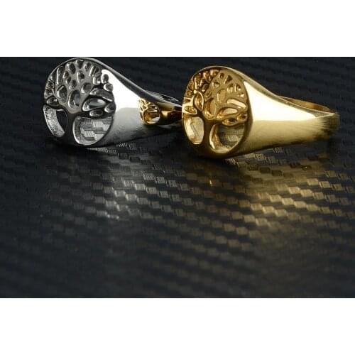 Keisha Lena Man‘s ’Stainless Steel Tree Of Life Wealth Ring For Women Man Wedding Engagement Party Gift Charm Jewelry