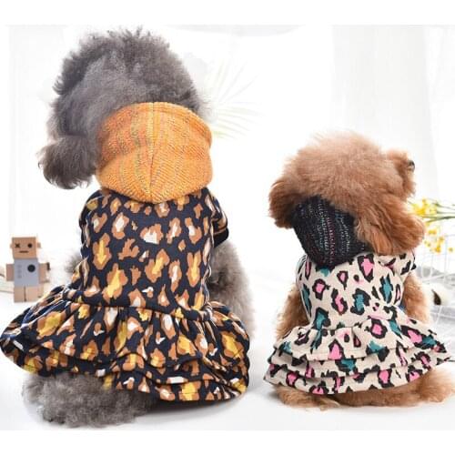 Leopard Bichon Frise Costumes For Dogs S XXL Pet Sexy Winter Warm Outwear York Cat Puppy Roupa Para Gato Drop Shipping Product