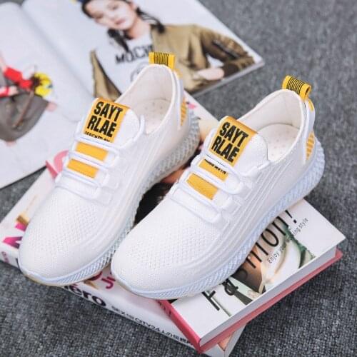 Flying woven breathable casual shoes white shoes womens fashion sports shoes womens shoes 2021 summer new style