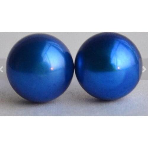 Favorite Pearl Earring 8MM Top Quality Blue Freshwater Pearl S925 Silver Stud Earring Wedding Party Fine Jewelry Women Gift