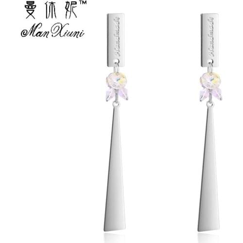 Manxiuni Earrings For Women Gorgeous White Gold Color Gradual Change Stellux Austrian Crystal Drop Earring brinco boho
