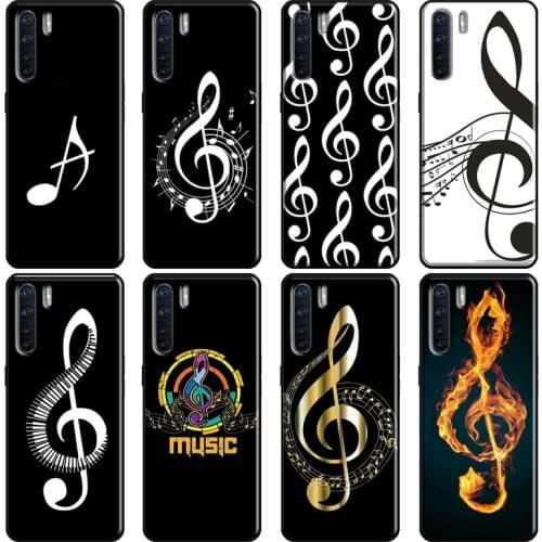 Music Note Musical Treble Clef Soft For OPPO A52 A72 A83 A91 A5 A9 A53 A31 2020 F5 F7 Reno 4 Pro 2Z A5S A1K A15 Case