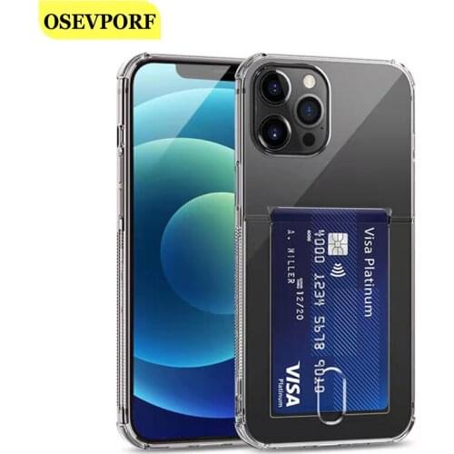 Soft TPU Phone Back Wallet Card Slot Case For iPhone 12 SE 2 11 Pro X XS XR Max 7 8 6 6S Plus Funda Sticker Silicone Luxury Case