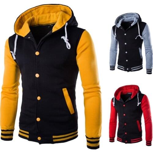 QNPQYX New Hoodies Baseball Jacket Men Fashion Winter Varsity Warm Coat Hooded Sweatshirts Sports Cotton Casual Loose Streetwear