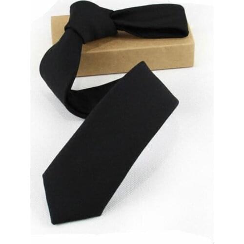WH 1pc Black Clip On Tie Security Ties For Men Women Doorman Y9V8