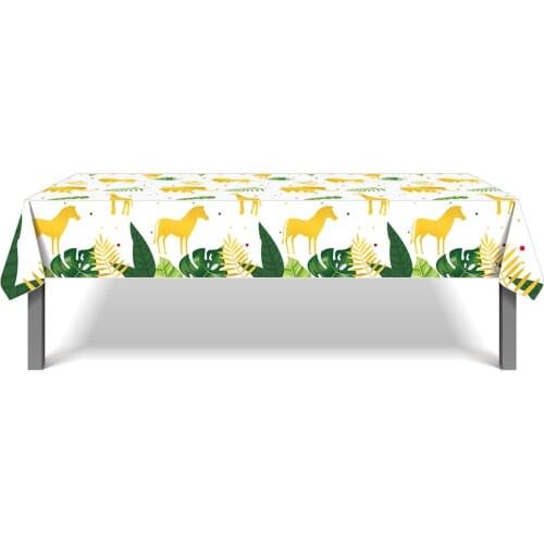 130*220cm Wild One Jungle Animals Theme Birthday Party Tablecovers Disposable Tablecloths for Baby Shower Party Decoration