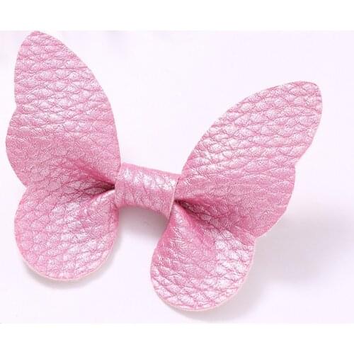 Solid Color PU Bows Hairpin Girls Hair Bows Boutique Hair Clip Handmade Bowknot Clip Kids Baby Girl Hair Accessories Baby Gifts
