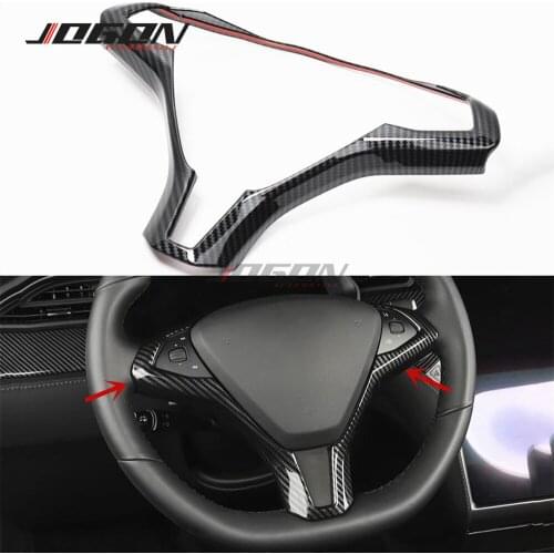 Real Carbon Fiber Car Steering Wheel Frame Cover Trim For Tesla model X model S 2016 2017 2018