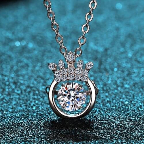 Silver 0.5 Carat Excellent Cut Diamond Test Passed Good Clarity D Color White Crown Moissanite Pendant Necklace Silver 925 Chian