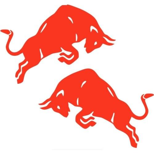 Jumping Bull Cow Red Car Sticker Vinyl Animal Decals Motorcycle Accessories Sticker Decoration ,15cm*10cm
