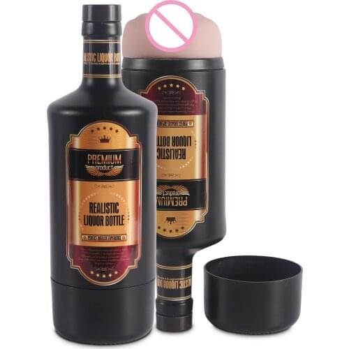 Pussy Real Vagina Sex Toys for Men Manual Male Masturbator Airplane Sex Cup Erotic Portable Wine Bottle Adult Toy