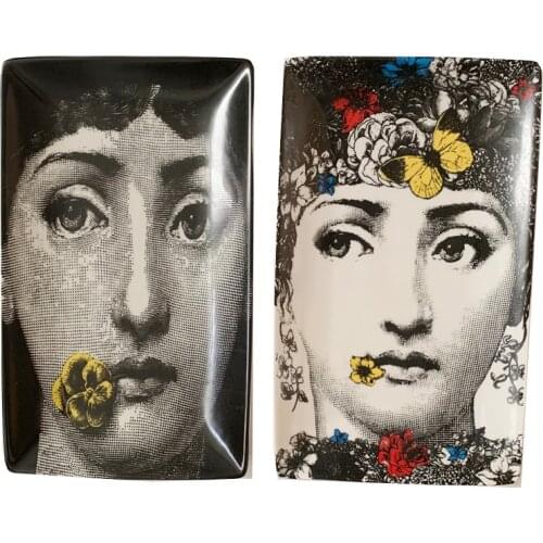 Retro Classical Lady Face Plate Small Jewelry Storage Dish Beauty Fruit Plates Jewelry Display Tray