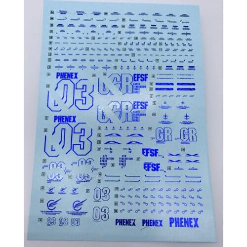 UC40 DL MG 1/100 PHENEX Electroplating blue Gundam Water sticker Decal Action Figure Assemble Model Toys
