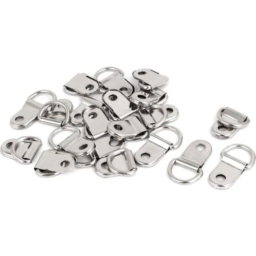 UXCELL High Quality 20Pcs/lot 25x15mm Single Hole 3.5mm D Ring Picture Frame Hangers Hooks With Screws Silver Tone