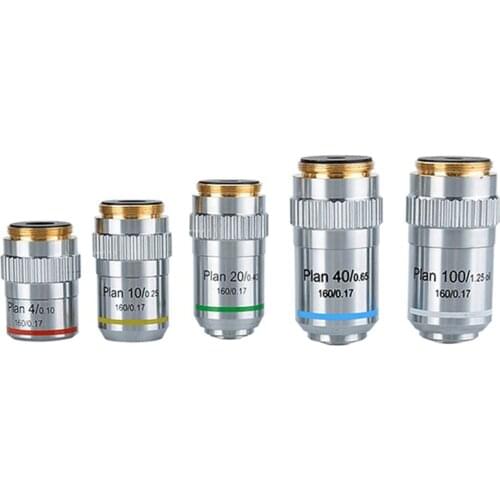 4X 10X 20X 40X 60X 100X High Quality Microscope Objective Lens Achromatic Objective Laboratory Biological Microscope parts