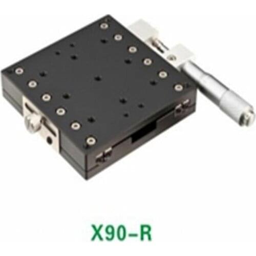 X Axis 90X90mm Platform Precision Bearing Linear Stage Right Micrometer