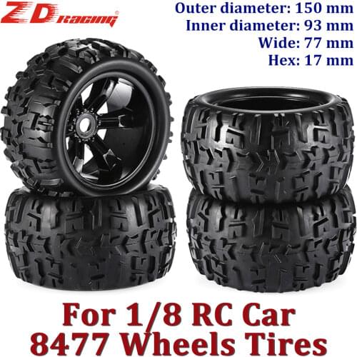 ZD 2Pcs 4PCS 1/8 Rc Wheels Tires Truggy Monster Truck Wheels Off-Road 150mm Tires Hex 17mm for HSP Traxxas Trx4 Wltoys Scx10