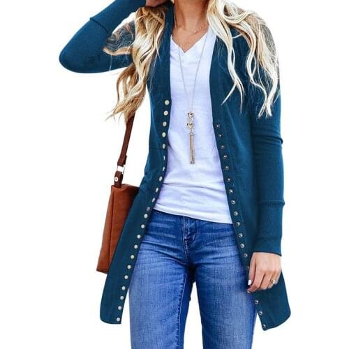 Bigsweety Wild Long Cardigan Women Spring Autumn Fashion Knit Swaeters Female Slim Single Breasted Knitted Outwear Sweater